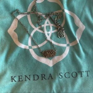 Kendra Scott Elisa Rose Gold Pendant Necklace in Rose Gold Drusy